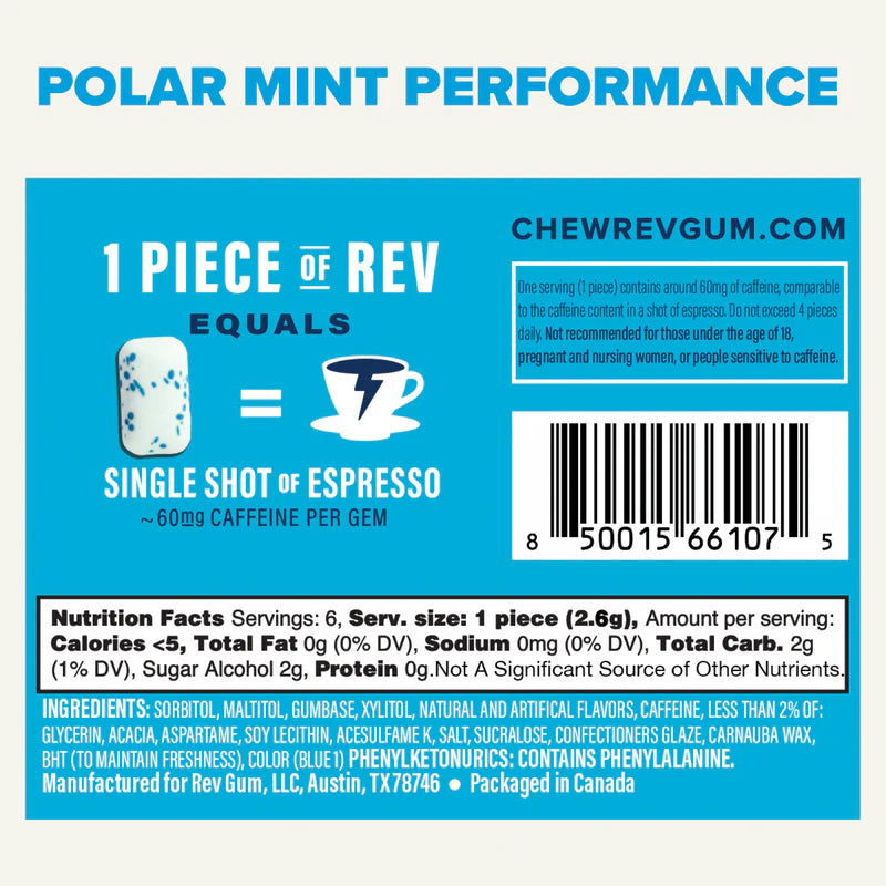 Chicle con Cafeína Menta Polar